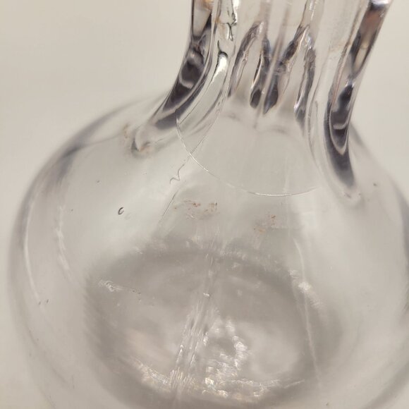 Antique Smooth Clear Pressed Glass Cruet Paneled Neck - Picture 8 of 8